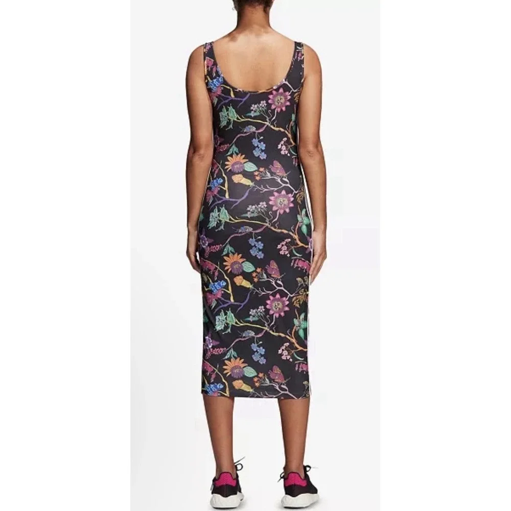 Adidas Originals "Poisonous Garden" floral print tank dress Size Medium Bodycon - Picture 2 of 13